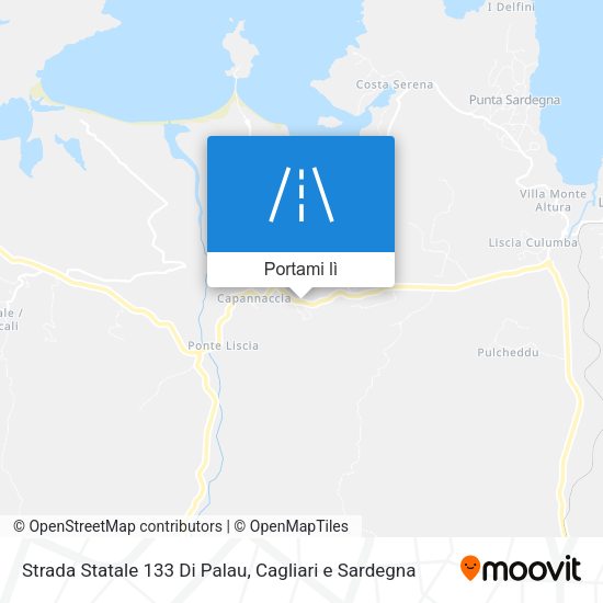 Mappa Strada Statale 133 Di Palau