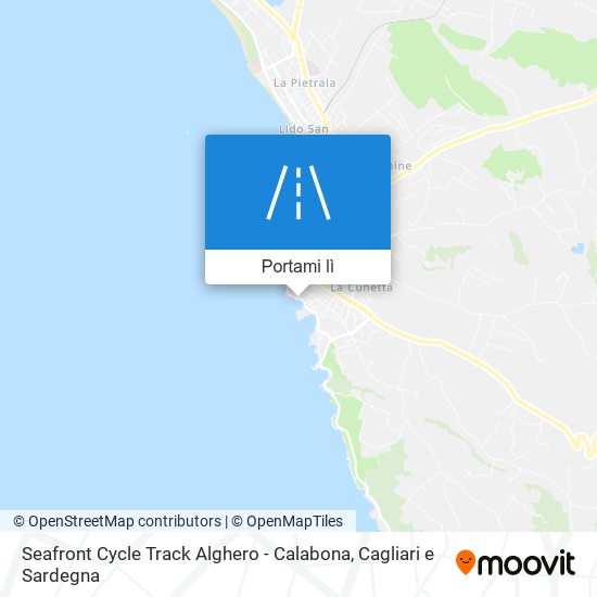 Mappa Seafront Cycle Track Alghero - Calabona