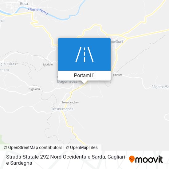 Mappa Strada Statale 292 Nord Occidentale Sarda