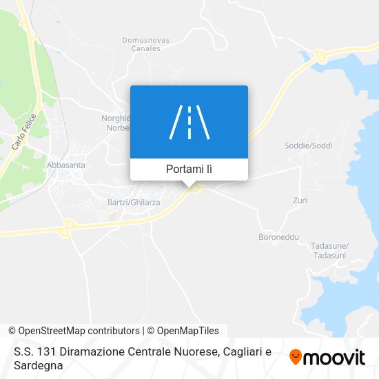 Mappa S.S. 131 Diramazione Centrale Nuorese