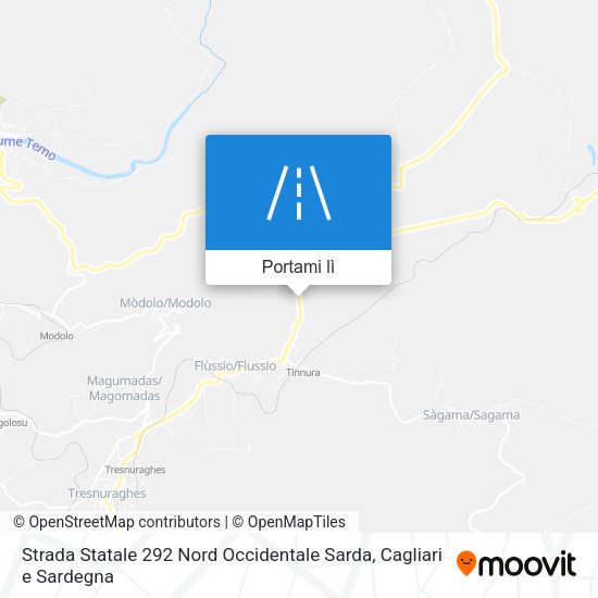 Mappa Strada Statale 292 Nord Occidentale Sarda