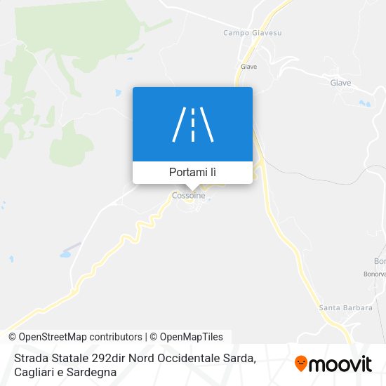 Mappa Strada Statale 292dir Nord Occidentale Sarda
