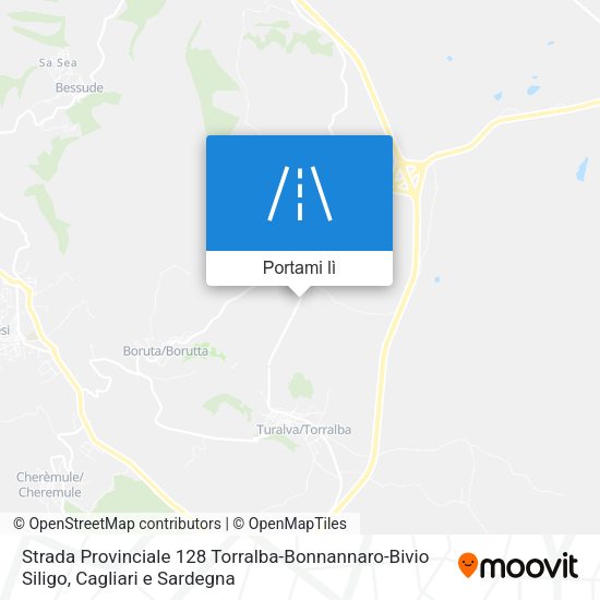 Mappa Strada Provinciale 128 Torralba-Bonnannaro-Bivio Siligo
