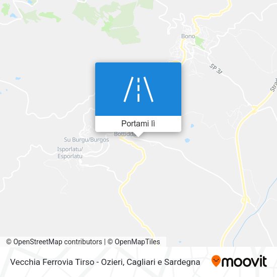 Mappa Vecchia Ferrovia Tirso - Ozieri