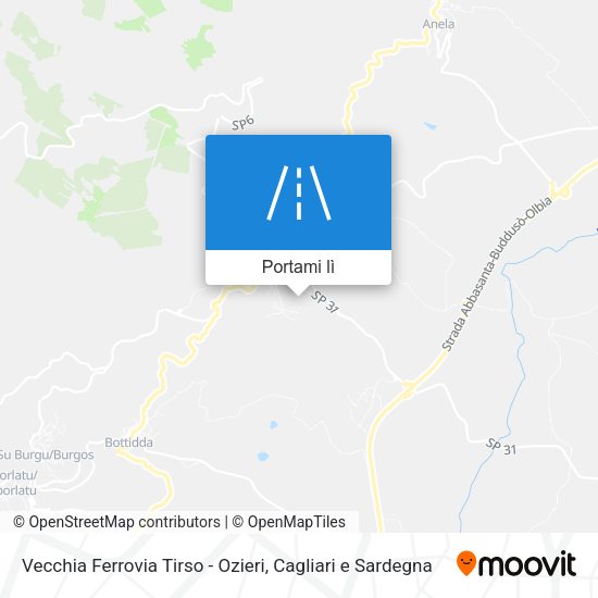 Mappa Vecchia Ferrovia Tirso - Ozieri