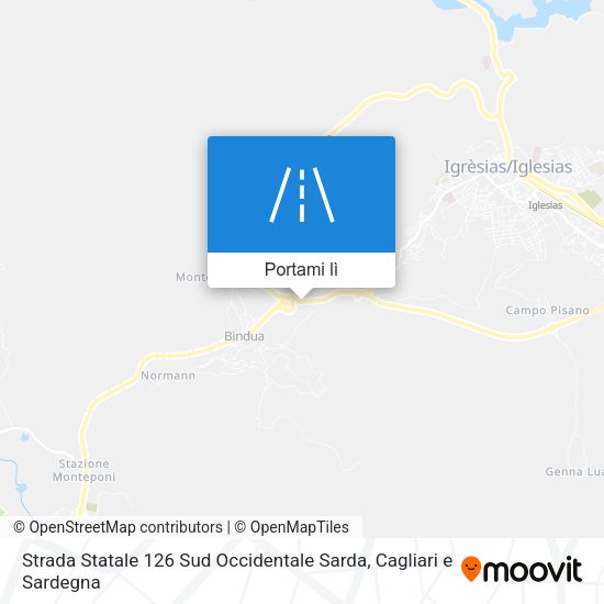 Mappa Strada Statale 126 Sud Occidentale Sarda