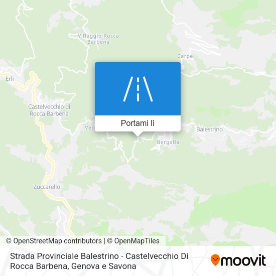 Mappa Strada Provinciale Balestrino - Castelvecchio Di Rocca Barbena