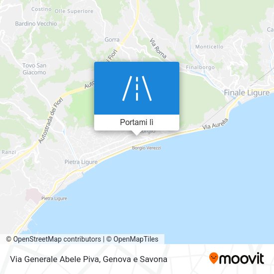 Mappa Via Generale Abele Piva