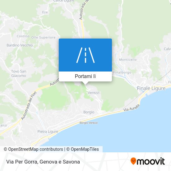 Mappa Via Per Gorra