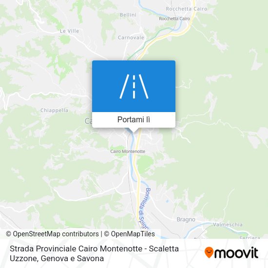 Mappa Strada Provinciale Cairo Montenotte - Scaletta Uzzone