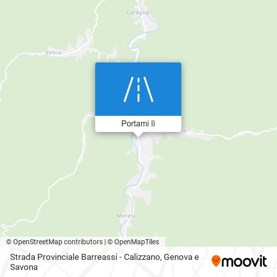 Mappa Strada Provinciale Barreassi - Calizzano