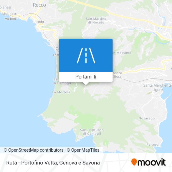 Mappa Ruta - Portofino Vetta