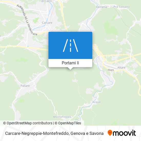 Mappa Carcare-Negreppie-Montefreddo