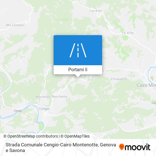 Mappa Strada Comunale Cengio-Cairo Montenotte