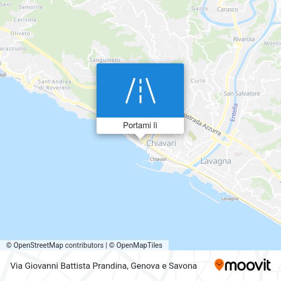 Mappa Via Giovanni Battista Prandina