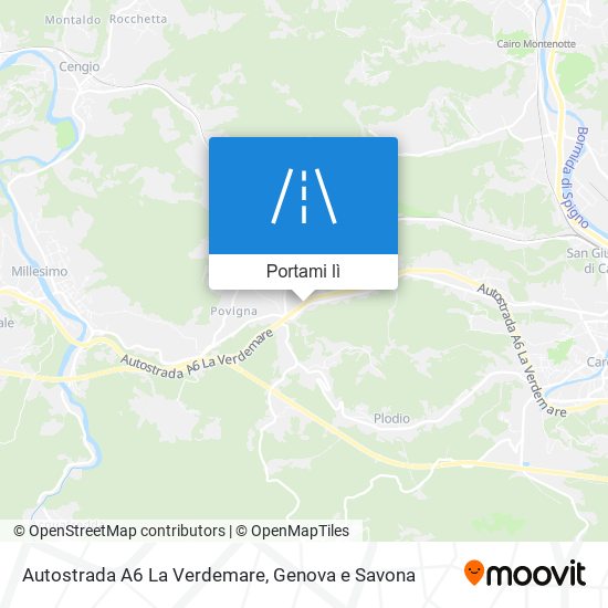 Mappa Autostrada A6 La Verdemare