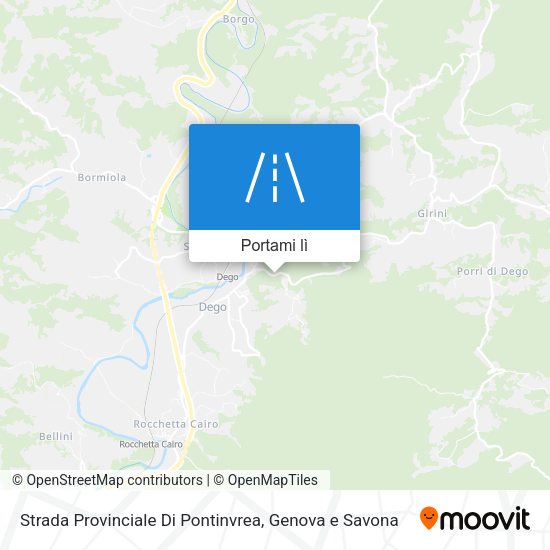 Mappa Strada Provinciale Di Pontinvrea