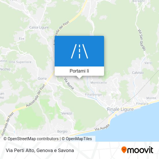 Mappa Via Perti Alto