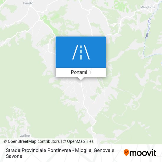 Mappa Strada Provinciale Pontinvrea - Mioglia