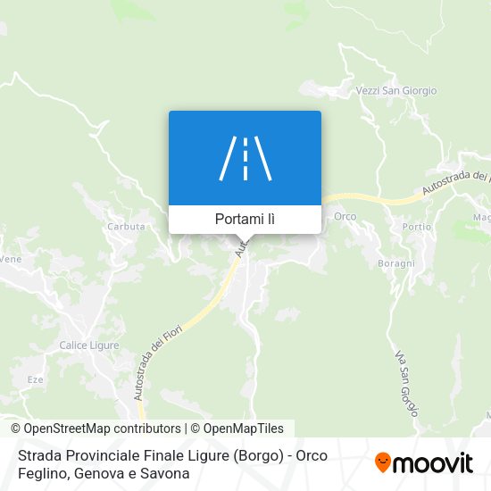 Mappa Strada Provinciale Finale Ligure (Borgo) - Orco Feglino