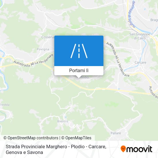 Mappa Strada Provinciale Marghero - Plodio - Carcare