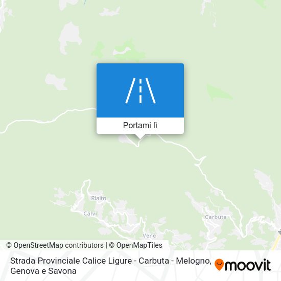Mappa Strada Provinciale Calice Ligure - Carbuta - Melogno