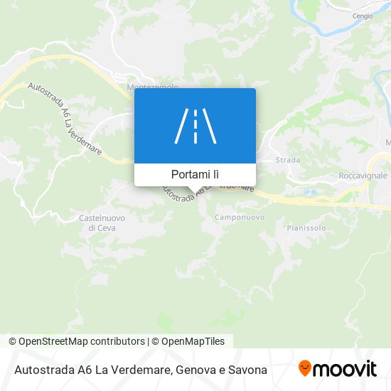 Mappa Autostrada A6 La Verdemare