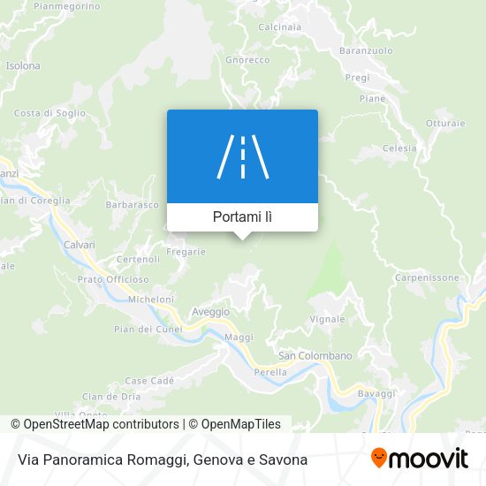 Mappa Via Panoramica Romaggi