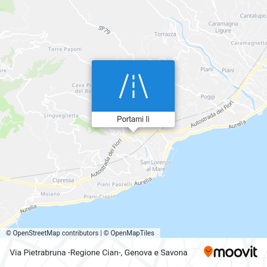 Mappa Via Pietrabruna -Regione Cian-