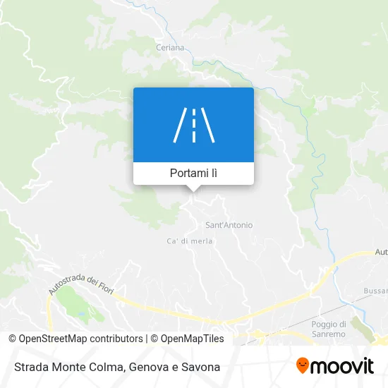 Mappa Strada Monte Colma