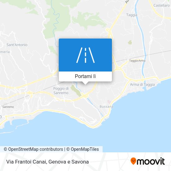 Mappa Via Frantoi Canai