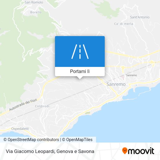 Mappa Via Giacomo Leopardi