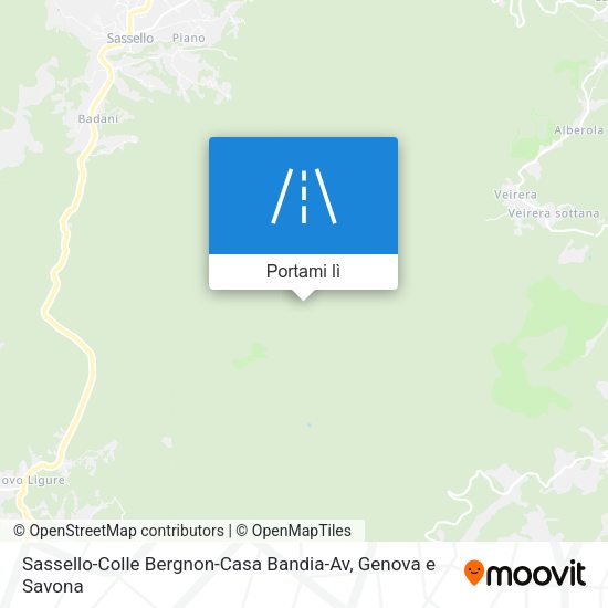 Mappa Sassello-Colle Bergnon-Casa Bandia-Av