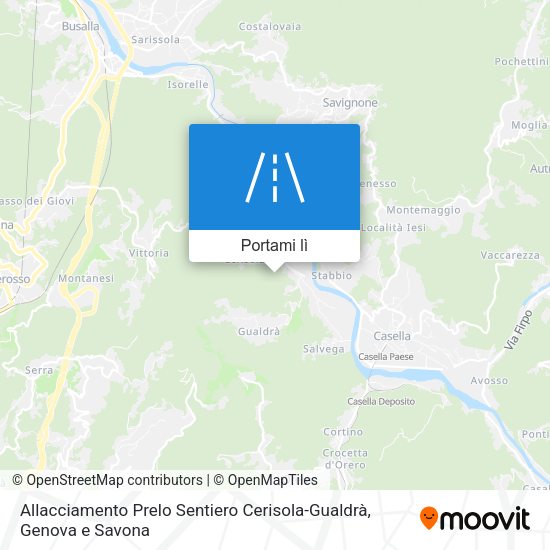 Mappa Allacciamento Prelo Sentiero Cerisola-Gualdrà