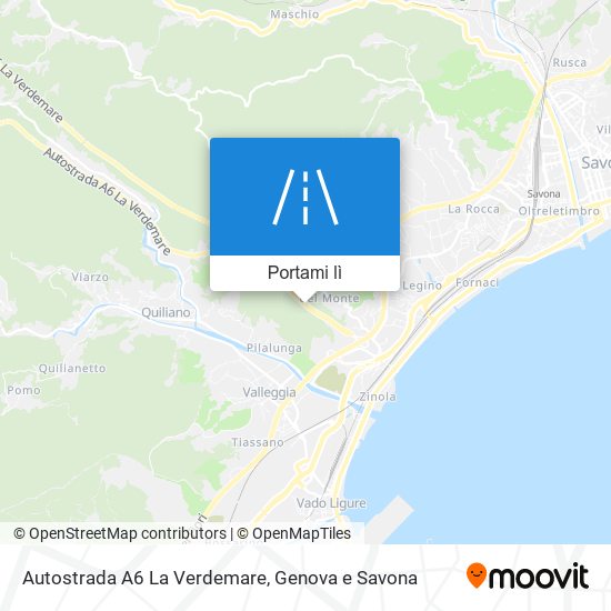 Mappa Autostrada A6 La Verdemare