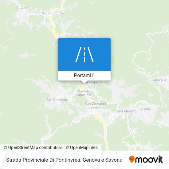 Mappa Strada Provinciale Di Pontinvrea