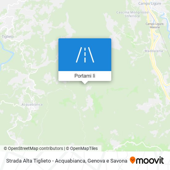 Mappa Strada Alta Tiglieto - Acquabianca