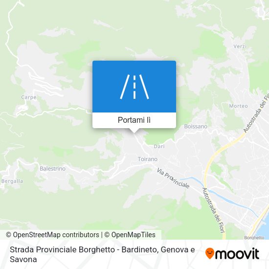 Mappa Strada Provinciale Borghetto - Bardineto