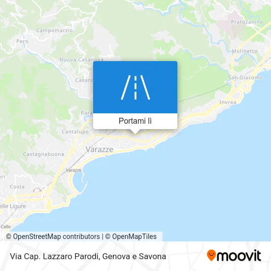 Mappa Via Cap. Lazzaro Parodi