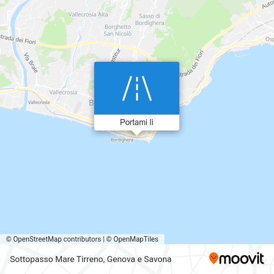 Mappa Sottopasso Mare Tirreno