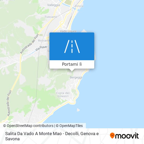 Mappa Salita Da Vado A Monte Mao - Decolli