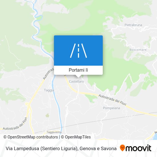 Mappa Via Lampedusa (Sentiero Liguria)