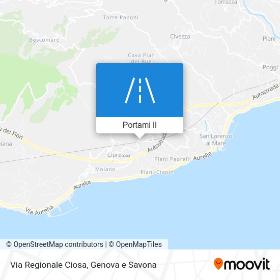 Mappa Via Regionale Ciosa