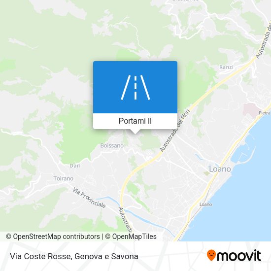 Mappa Via Coste Rosse
