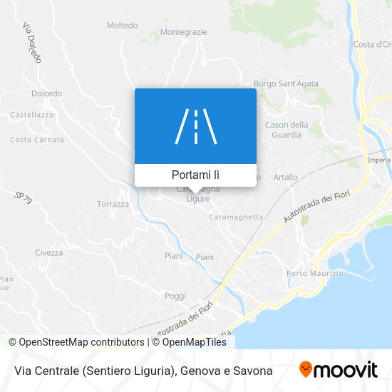 Mappa Via Centrale (Sentiero Liguria)