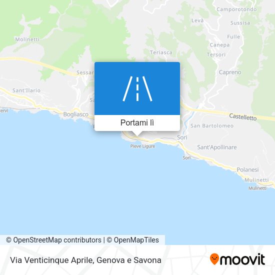 Mappa Via Venticinque Aprile