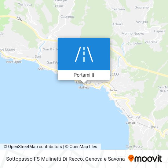 Mappa Sottopasso FS Mulinetti Di Recco