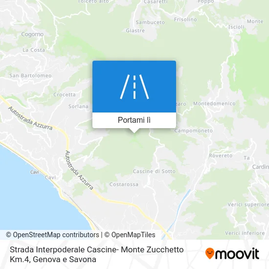 Mappa Strada Interpoderale Cascine- Monte Zucchetto Km.4