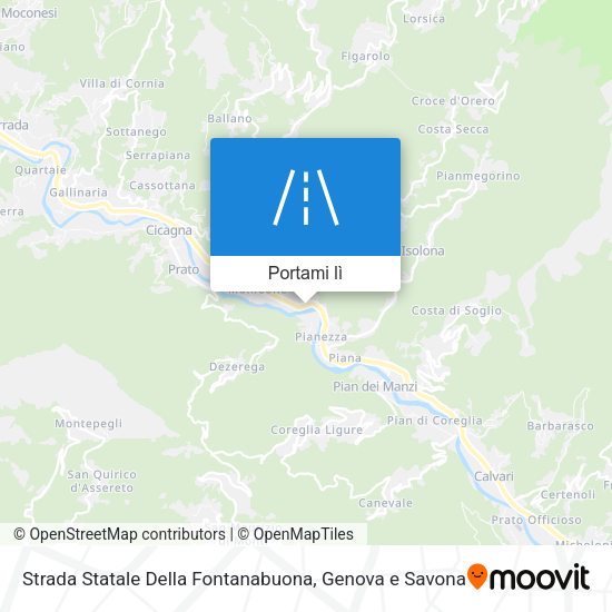 Mappa Strada Statale Della Fontanabuona