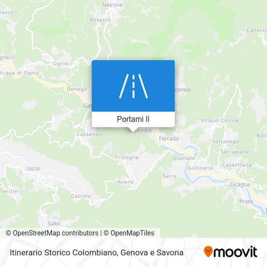 Mappa Itinerario Storico Colombiano